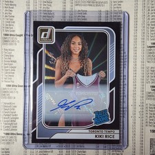 2026 Donruss WNBA KIKI RICE RC ⚡️  SSP 1/1 AUTO 〰️ RATED ROOKIE BLACK LASER ⬛️ picture