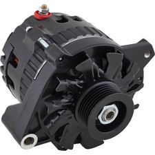 GM CS-130 Style 220 Amp Alternator, Serpentine Pulley, Black picture