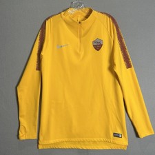 Nike A.S. Roma 1/4 Zip Training Drill Top Size L Gold Yellow Football Soccer picture