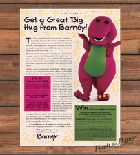 Barney the Dinosaur PBS Fan Club Advertorial Print Ad 1993 1990s picture