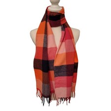 NWOT Joules Bracken Scarf Bright Gingham Woven Colorful 100% Acrylic picture
