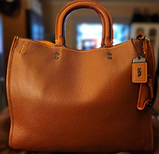Coach 1941 Rogue 36 Glovetanned Pebble Leather Shoulder Bag Saddle Brown 54556 picture