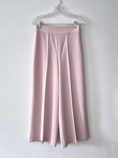 Zara Light Pink High-Waist Wide-Leg Cropped Culotte Trousers Pants Size Small picture