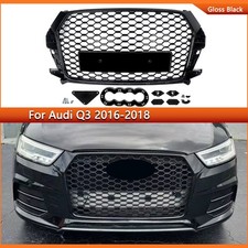 For Audi Q3 2016 2018 RSQ3 Style Honeycomb Mesh Bumper Grille Glossy Black Grill picture