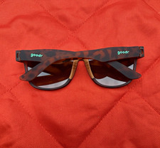 goodr BFG Square Tortoise Shell Sunglasses Brown Plastic Frame Black Tinted Lens picture