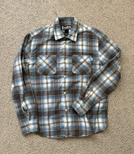 Stussy Shirt Mens Size Medium Gray Blue Plaid Long Sleeve Flannel Cotton Pockets picture