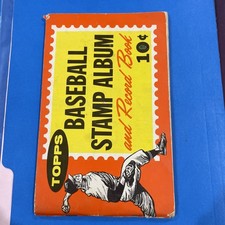 1962 TOPPS STAMP ALBUM MICKEY MANTLE, MAYS, CLEMENTE, KOUFAX, COMPLETE 200/200 picture
