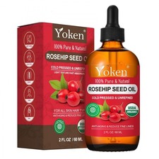 Yoken Organic Rosehip Seed Oil for Face Skin & Hair Cold Pressed 2 fl oz Rose picture