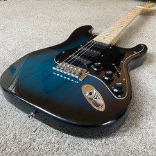 Full-Size Dark Transparent Blue Electric Guitar Package with Gig Bag and More picture