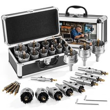 18PCS Heavy Duty Carbide Hole Saw Kit for Metal, Hole Cutter Drill Bits picture