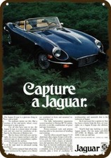 1974 Capture A JAGUAR E Convertible Car Vintg-Look DECORATIVE REPLICA METAL SIGN picture