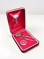 Vintage HCEG 1744 GOLF Divot Tool Red/Gold Satin Case Edinburgh Award Muirfield picture