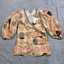 Anthropologie Conditions Apply Embroidered V-Neck Blouse Size Small NWT picture