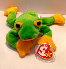 Ty Teenie Beanie Babies Smoochy Frog Plush 1997 Retired Vintage picture