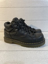 DR DOC MARTENS MENS 9 BLACK LEATHER BOOTS GRUNGE CHUNKY COMBAT PUNK BIKER 10962 picture