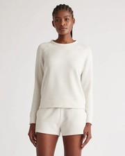 Women's Quince SuperSoft Fleece Crew Off-White Size Medium picture