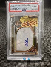 Pedri 2021-22 Topps Museum UCL Archival Auto Gold /50 PSA 10 GEM MINT Barcelona picture