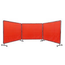 Uimoso Welding Screen with Frame 3 Panel 6' x 8'Welding Curtain Screen 12 Wheels picture