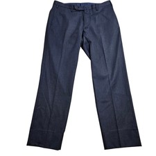 Incotex Trousers 34 Navy Blue Classic Fit Pattern B Dress Pants picture