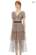 Self-portrait Leaf Sequin Midi Dress picture