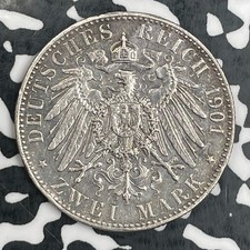 1901 Germany Prussia 2 Mark Lot#N1730 Silver picture