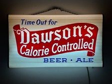 VTG 1950s Dawson's Beer Ale Calorie Controlled Lighted Sign New Bedford MA 25