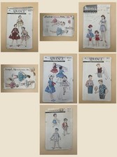 Lot 7 Vintage 1950s Childrens Sewing Patterns Girls Dress Boys Shirt Toddler picture