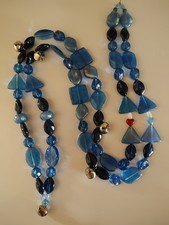 Horse Rhythm Beads USA - Blue Acrylic Beads - Red Heart of Love -  picture