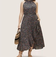 NWT 22-24/3X BloomChic Allover Print Halter Neck Dress picture
