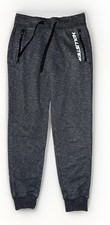 Hollister Co. Mens Graphic Logo Fleece Joggers Charcoal Grey Zipper Pockets XS picture