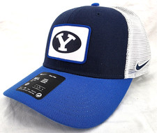 NEW Brigham Young BYU Cougars Nike Rise Blue Snapback Trucker Cap Hat Adult M/L picture