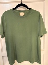 Sézane Conrad Green Organic Cotton Boxy Parisian T-Shirt Women's Size S picture
