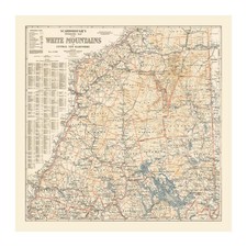 Old Map of White Mountains, NH 1903 - Vintage White Mountain picture