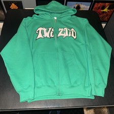 Twiztid Medium Green Zip Up Lenticular Holo Logo Sold Out NEW picture