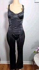 Nwt - Popilush The Shapewear Jumpsuit Metallic Shiny One Piece Wide Strap Sz S. picture