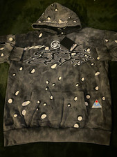 Hellstar Gray Pullover Hoodie M Graphic Logo Fleece Pockets Cotton Blend picture