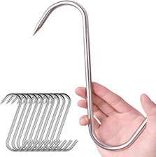 8 Inch Meat Hook Heavy Duty Stainless Steel Butcher Hooks for Hanging Beef,10 Pa picture