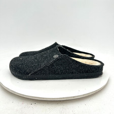 Birkenstock Zermatt Rivet Women Size 7 Anthracite Shearling Wool Slide Sandal picture