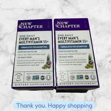 FOR 2 New Chapter Every Man's One Daily 55+ Multivitamin 72 Count Exp10/26+ NEW picture