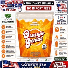 Orange Genius Energy Focus Drink 30 Stick Packs New/Sealed Exp.2028🚚From USA🚚 picture
