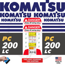Fits Komatsu PC200LC Decal Kit Excavator Stickers -  - 3M Vinyl picture