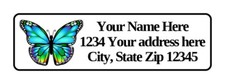 400 Personalized Blue Butterfly Return Address Labels. 1/2 inch by 1 3/4 inch picture