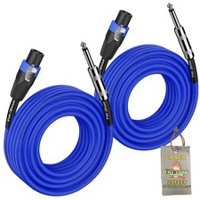 Speakon to 1/4 Speaker Cables 25ft Cords by FAT TOAD 12GA Wire DJ Audio Stage picture