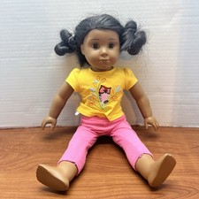 American Girl Pleasant Company Doll 2002 Brown Eyes Closed Mouth Dark Skin picture