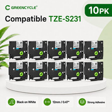 10PK TZ-S231 Refill 12mm Extra Strength Label Tape for Brother PT-D210 H105 1950 picture