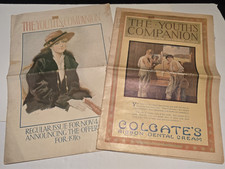 VTG 1915 & 1918 Youth's Companion Magazine WWI Era Ads Antique Ephemera Lot picture