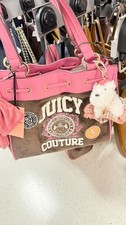 NWT Juicy Couture Varsity Daydreamer Tote Chocolate Pink w Scottie Dog charm picture