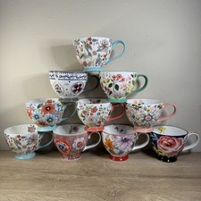 Potters Studio Colorful Floral Coffee Mug Footed Cup New picture