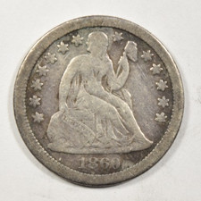 1860-S SEATED LIBERTY DIME ~ NICE BOLD VF VERY FINE  INV#2 picture
