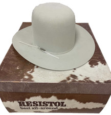 Vintage Resistol 5X Beaver Rancher Cowboy Hat 7 1/4 Long Oval Crystal W Box USA picture